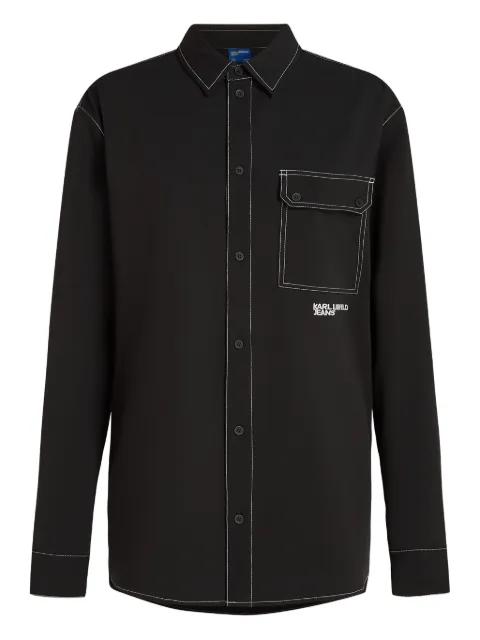contrast-stitch long-sleeve shirt by KARL LAGERFELD JEANS