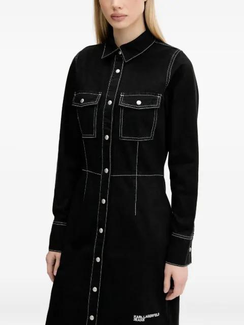 contrast-stitch mini shirt dress by KARL LAGERFELD JEANS