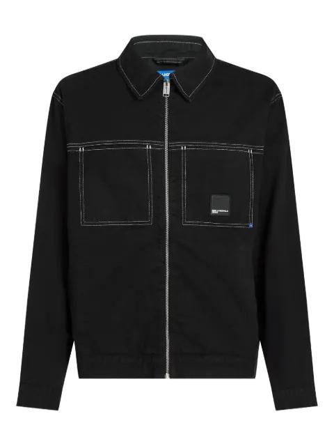 contrast-stitch shirt jacket by KARL LAGERFELD JEANS