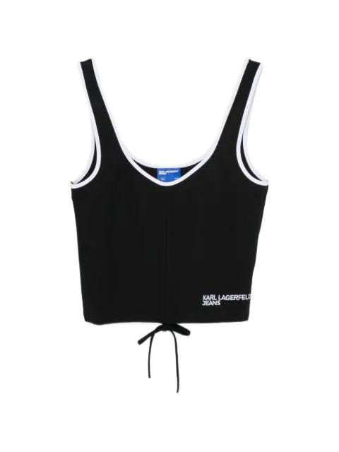 contrast-trim drawstring-hem top by KARL LAGERFELD JEANS