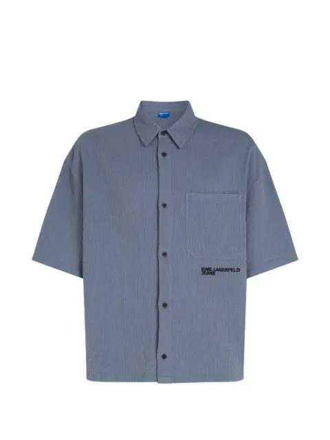 crinkled-texture short-sleeve shirt by KARL LAGERFELD JEANS