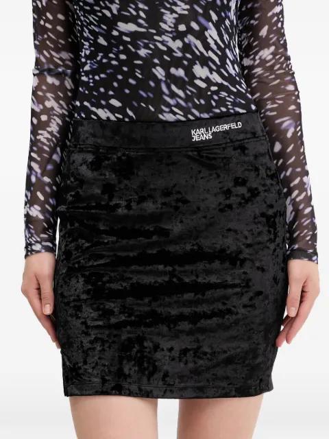 crushed-velvet mini skirt by KARL LAGERFELD JEANS