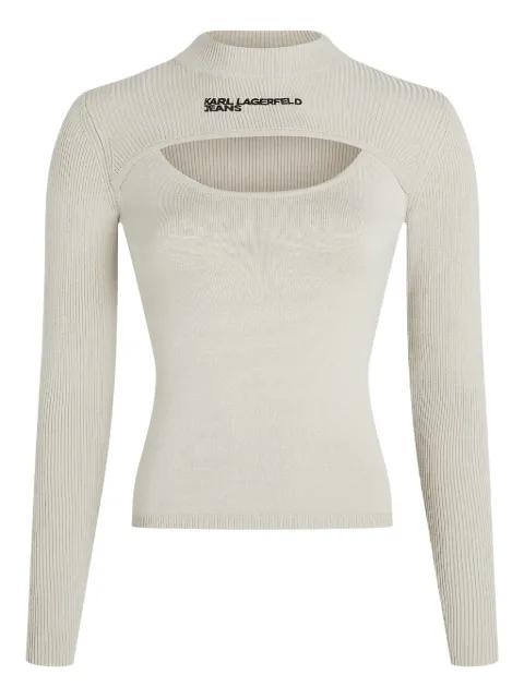 cut-out mock-neck sweater by KARL LAGERFELD JEANS