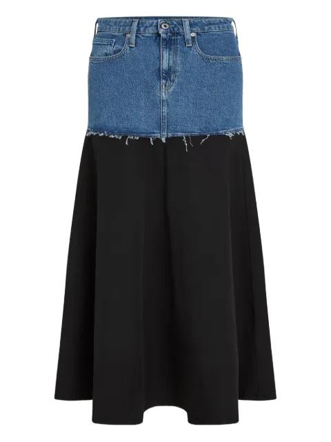 denim-panelled maxi skirt by KARL LAGERFELD JEANS