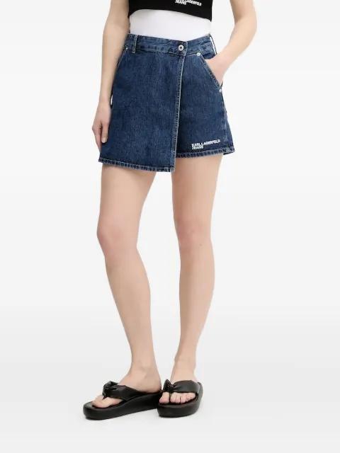 denim skorts by KARL LAGERFELD JEANS