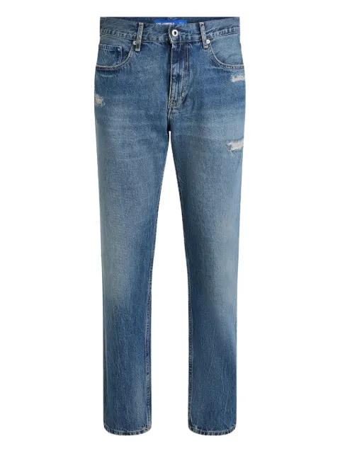 distressed tapered jeans by KARL LAGERFELD JEANS