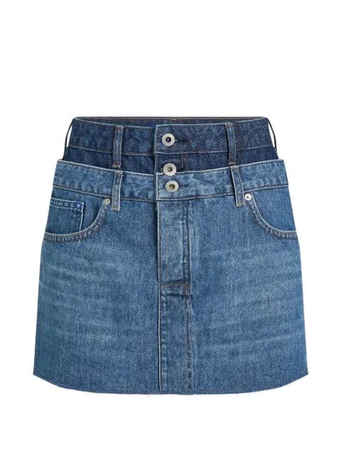 double-waist denim mini skirt by KARL LAGERFELD JEANS