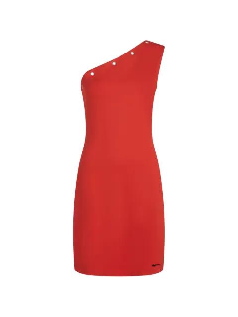 eyelet-detail one-shoulder mini dress by KARL LAGERFELD JEANS