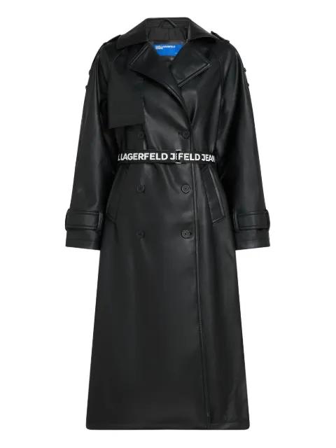 faux-leather trench coat by KARL LAGERFELD JEANS