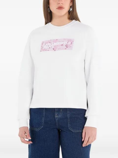 floral-print logo-patch sweater by KARL LAGERFELD JEANS