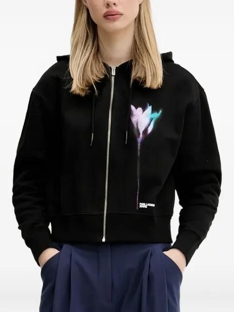 flower-print zip-up hoodie by KARL LAGERFELD JEANS