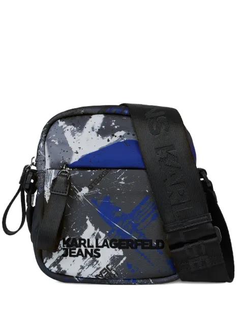 graffiti-print messenger bag by KARL LAGERFELD JEANS