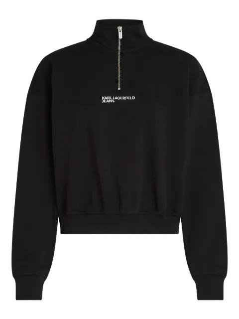 half-zip logo-embroidered sweatshirt by KARL LAGERFELD JEANS
