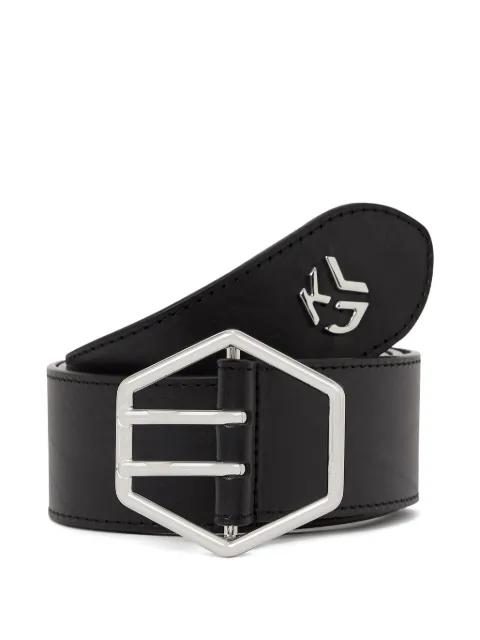 hexagon-buckle leather belt by KARL LAGERFELD JEANS