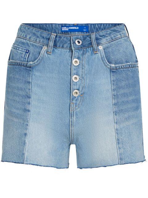 high-rise denim shorts by KARL LAGERFELD JEANS