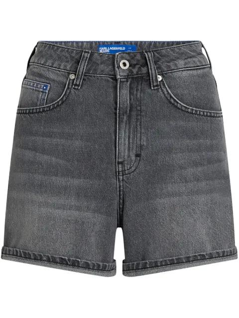 high-rise denim shorts by KARL LAGERFELD JEANS