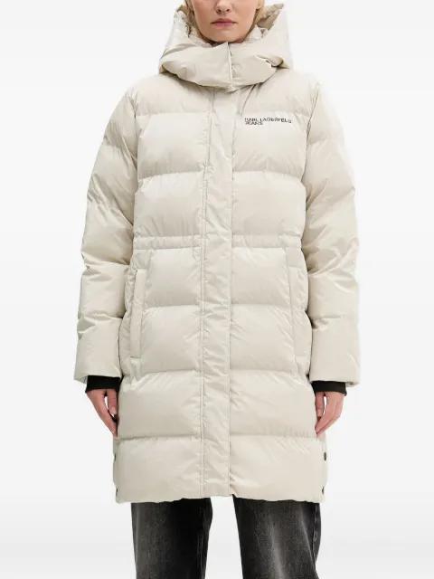 hoodied-neckline puffer jacket by KARL LAGERFELD JEANS