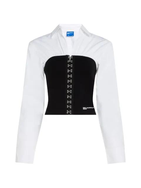 hook-and-eye poplin blouse by KARL LAGERFELD JEANS