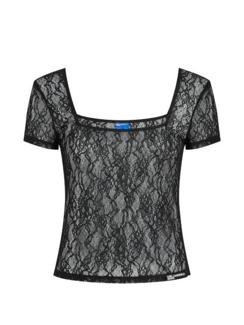 lace square-neck blouse by KARL LAGERFELD JEANS