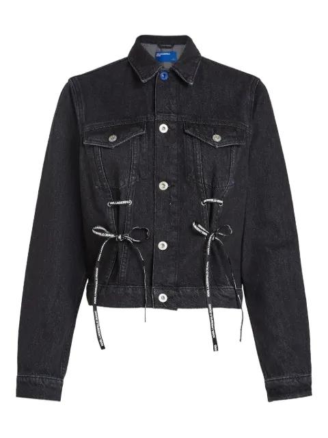 lace-tie denim jacket by KARL LAGERFELD JEANS