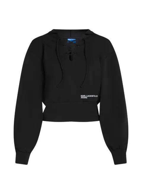 lace-up hoodie by KARL LAGERFELD JEANS