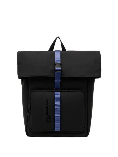 logo-detail buckle backpack by KARL LAGERFELD JEANS