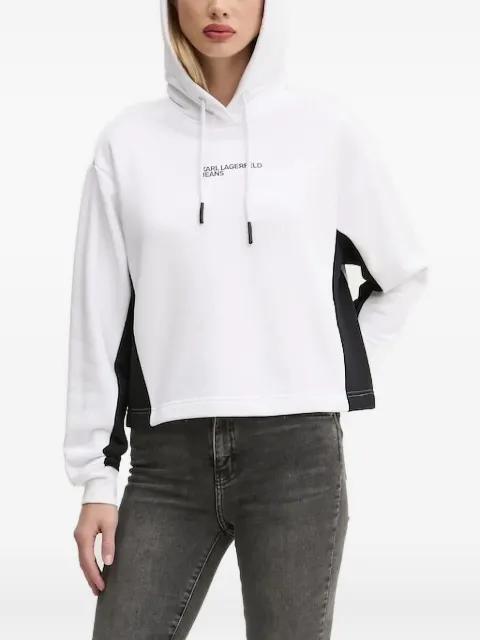 logo-detail colour-block hoodie by KARL LAGERFELD JEANS