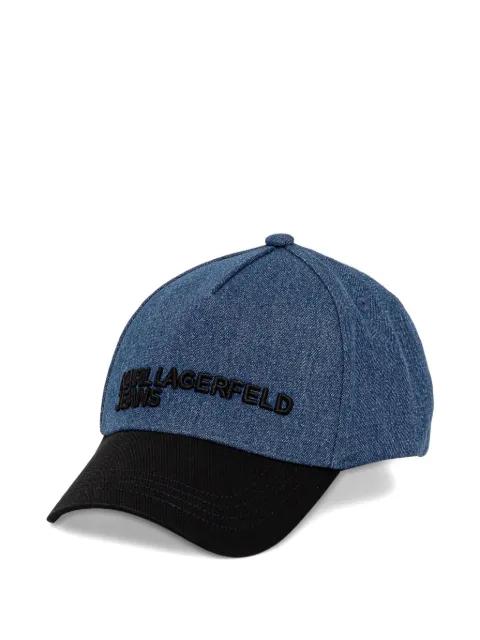 logo-embroidered denim cap by KARL LAGERFELD JEANS