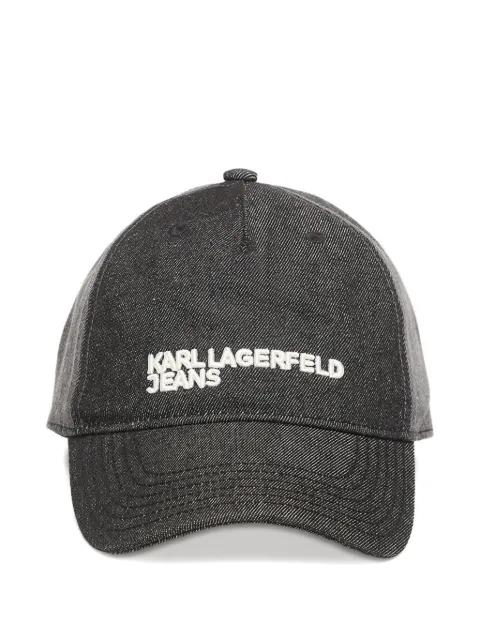 logo-embroidered denim cap by KARL LAGERFELD JEANS