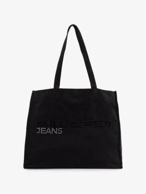 logo-embroidered rhinestone-embellished tote bag by KARL LAGERFELD JEANS