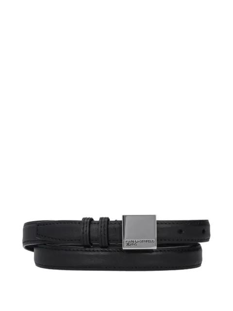 logo-engraved square-buckle belt by KARL LAGERFELD JEANS