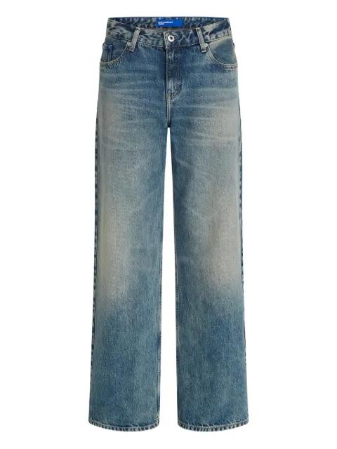 logo-patch mid-rise jeans by KARL LAGERFELD JEANS