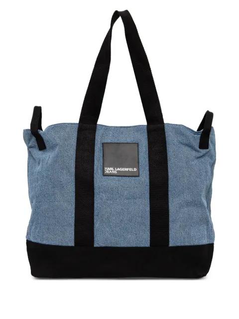 logo-patch shoulder bag by KARL LAGERFELD JEANS