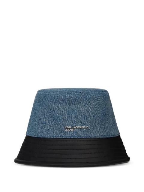 logo-plaque denim bucket hat by KARL LAGERFELD JEANS