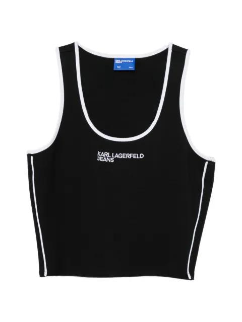 logo-print crop tank top by KARL LAGERFELD JEANS
