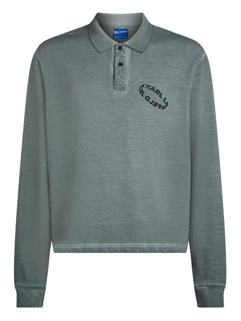 logo-print polo sweatshirt by KARL LAGERFELD JEANS