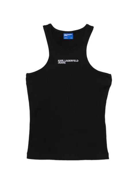 logo-print ribbed-knit top by KARL LAGERFELD JEANS