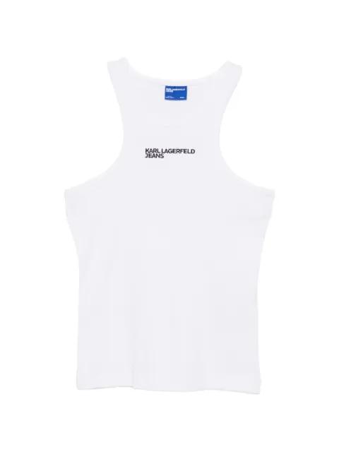 logo-print ribbed tank top by KARL LAGERFELD JEANS