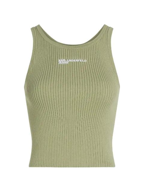 logo-print ribbed tank top by KARL LAGERFELD JEANS