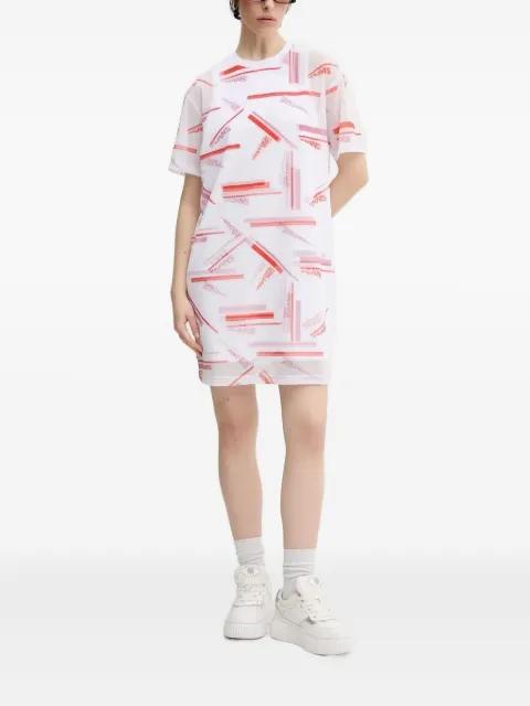 logo-print sheer mini dress by KARL LAGERFELD JEANS