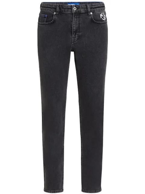 logo-print skinny jeans by KARL LAGERFELD JEANS