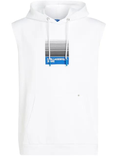 logo-print sleeveless hoodie by KARL LAGERFELD JEANS