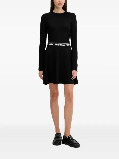 logo-waistband flared mini dress by KARL LAGERFELD JEANS