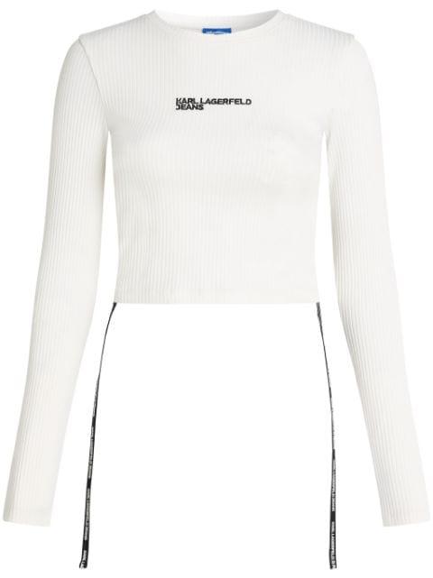 long-sleeved ribbed T-shirt by KARL LAGERFELD JEANS