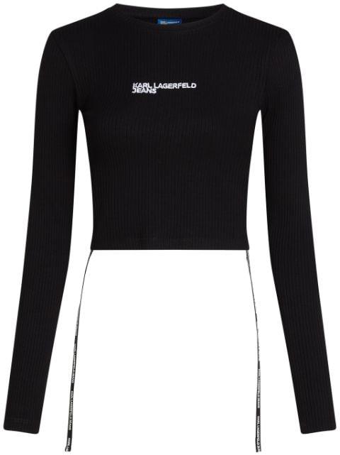 long-sleeved ribbed T-shirt by KARL LAGERFELD JEANS