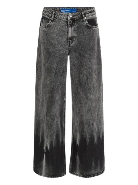 low-rise wide-leg jeans by KARL LAGERFELD JEANS