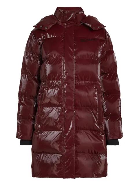 pearlescent hoodied puffer coat by KARL LAGERFELD JEANS