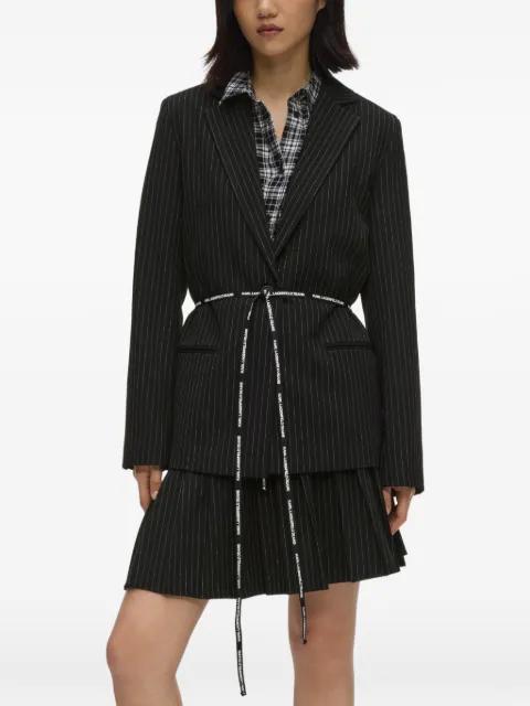 pinstripe belted blazer by KARL LAGERFELD JEANS