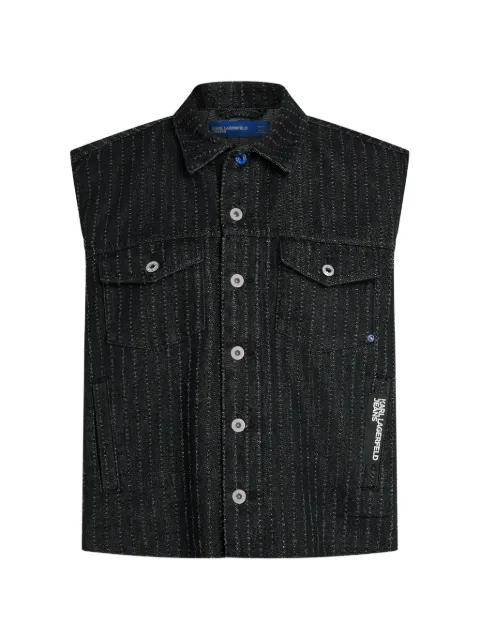 pinstripe denim gilet by KARL LAGERFELD JEANS