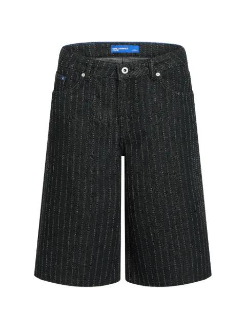 pinstripe denim shorts by KARL LAGERFELD JEANS